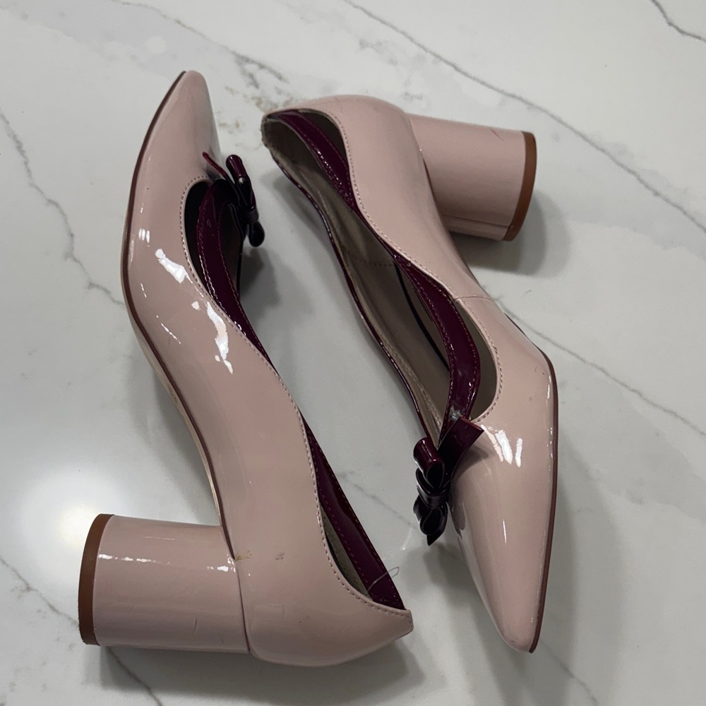 Zara Women's Blush and Wine Heels - Picture 7 of 13